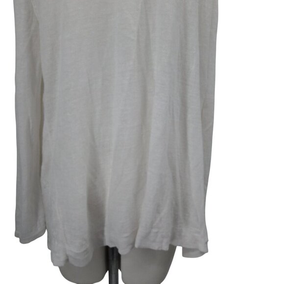 J Jill White Eyelet Open Front Lightweight Linen Cardigan Size L Embroidered - Picture 5 of 12